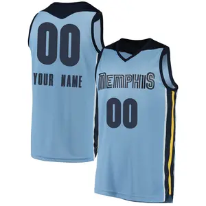 Memphis Grizzlies Fast Break Light Blue Custom Jersey - Statement Edition - Men's