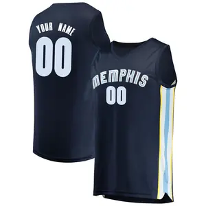 Memphis Grizzlies Fast Break Navy Custom Jersey - Icon Edition - Men's