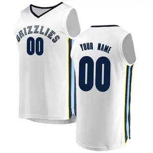 Memphis Grizzlies Fast Break White Custom Jersey - Association Edition - Men's