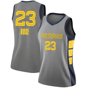 Memphis Grizzlies Swingman Gray Derrick Rose 2018/19 Jersey - City Edition - Women's