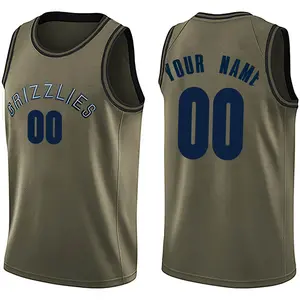 Memphis Grizzlies Swingman Green Custom Salute to Service Jersey - Youth