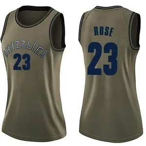 Memphis Grizzlies Swingman Green Derrick Rose Salute to Service Jersey - Women's