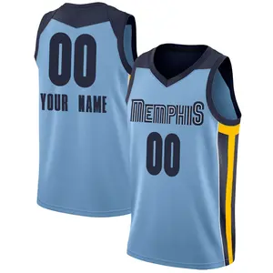 Memphis Grizzlies Swingman Light Blue Custom Jersey - Statement Edition - Youth