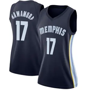 Memphis Grizzlies Swingman Navy Yuki Kawamura Jersey - Icon Edition - Women's