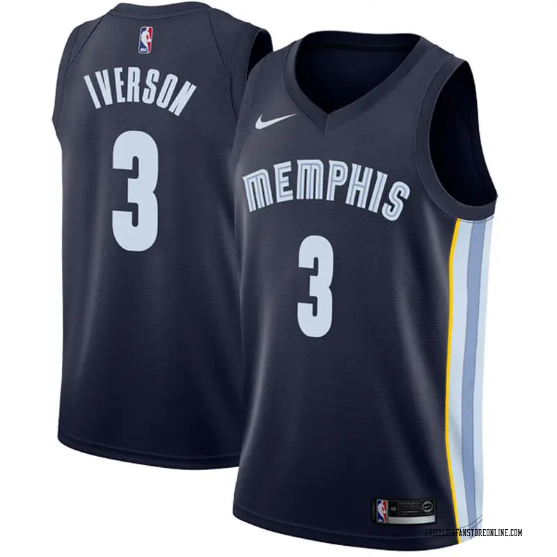 Nike Memphis Grizzlies Swingman Navy Allen Iverson Jersey - Icon ...